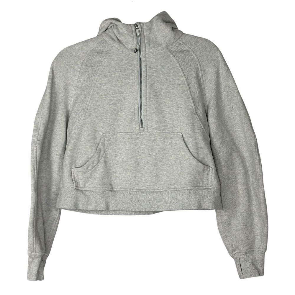 Lululemon Women’s Scuba 1/2 Zip Hoodie Cropped Light Gray Size XS S